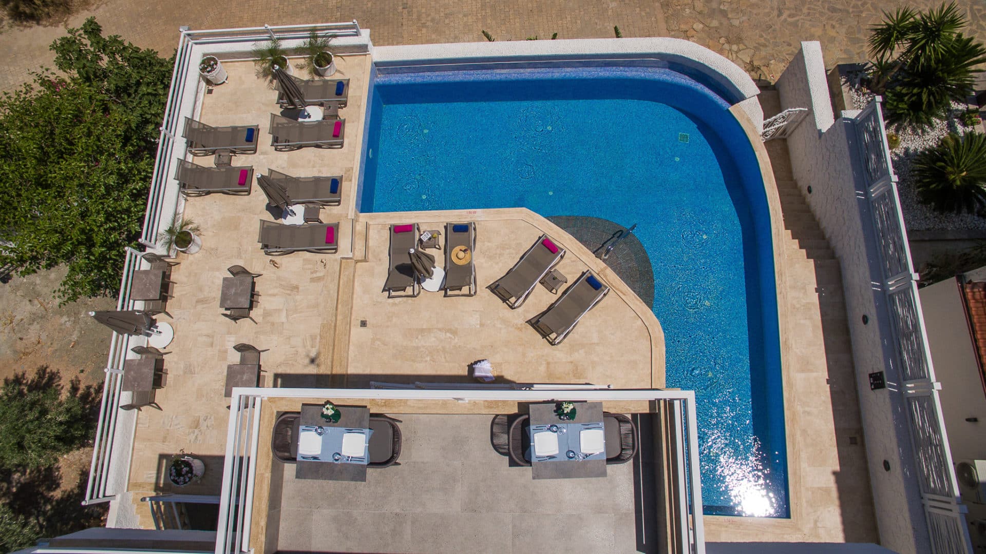 Aerial view of Saray Suites main pool