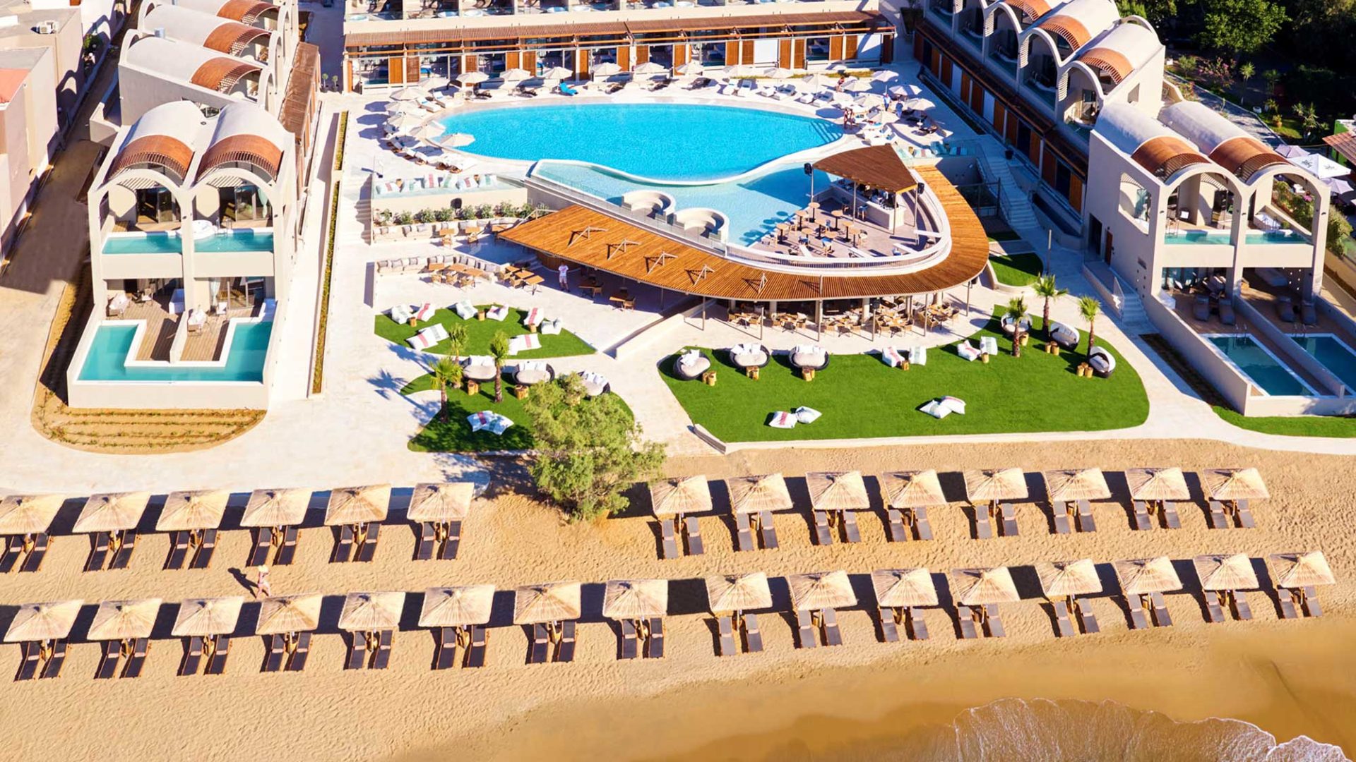 Aerial of Domes Noruz Chania