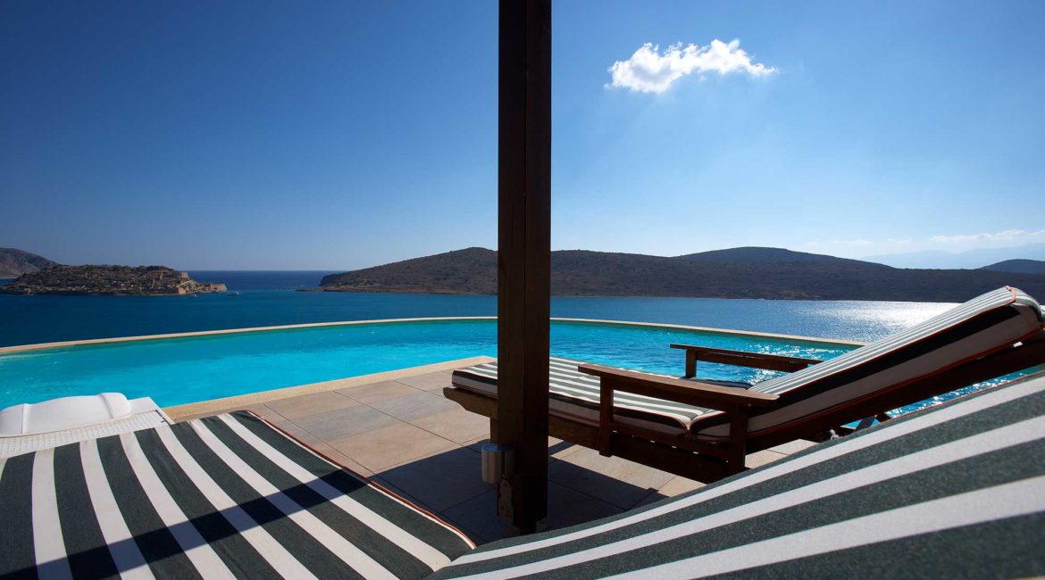 Domes of Elounda private pool with stunning sea views