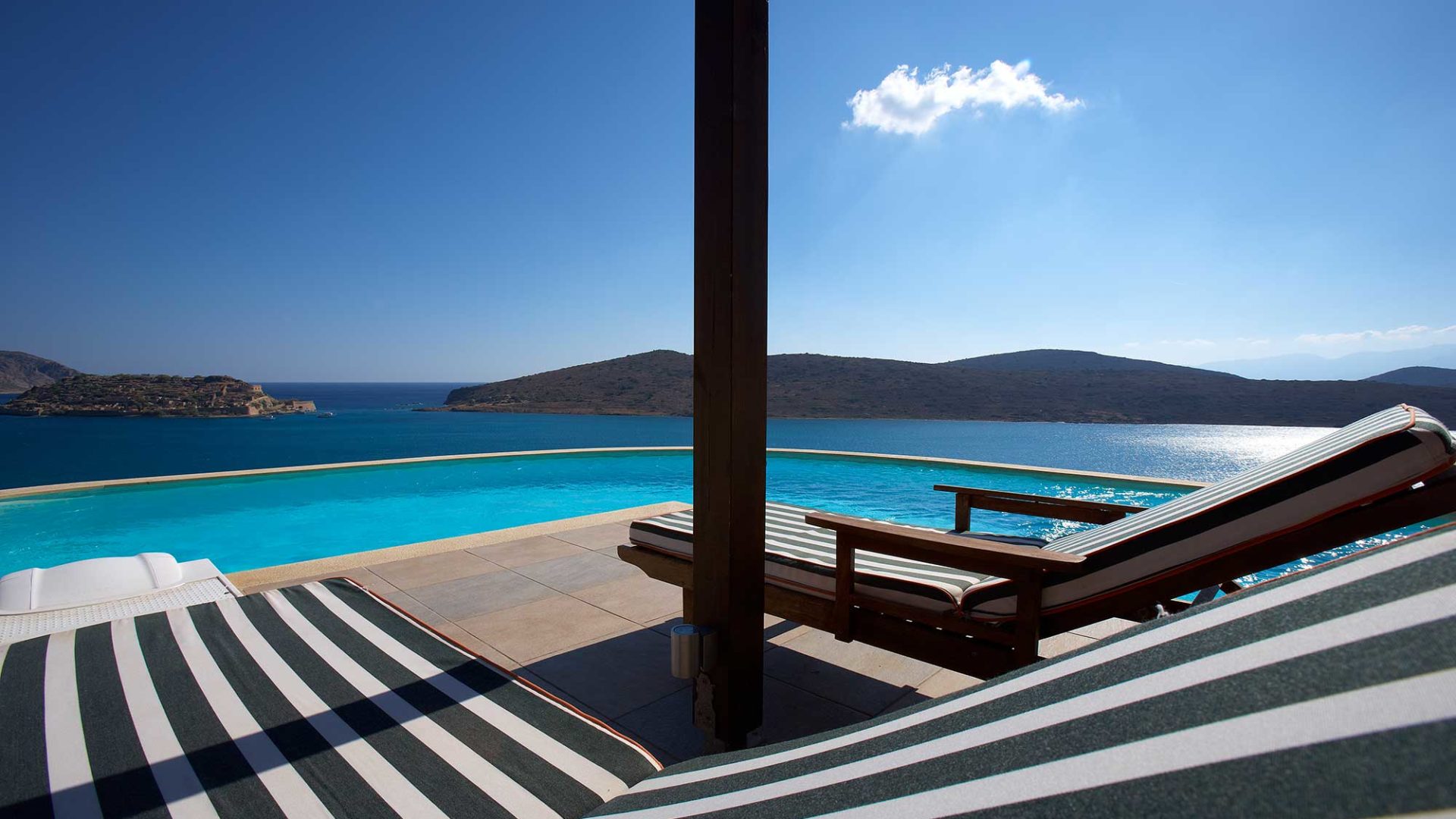 Domes of Elounda private pool with stunning sea views