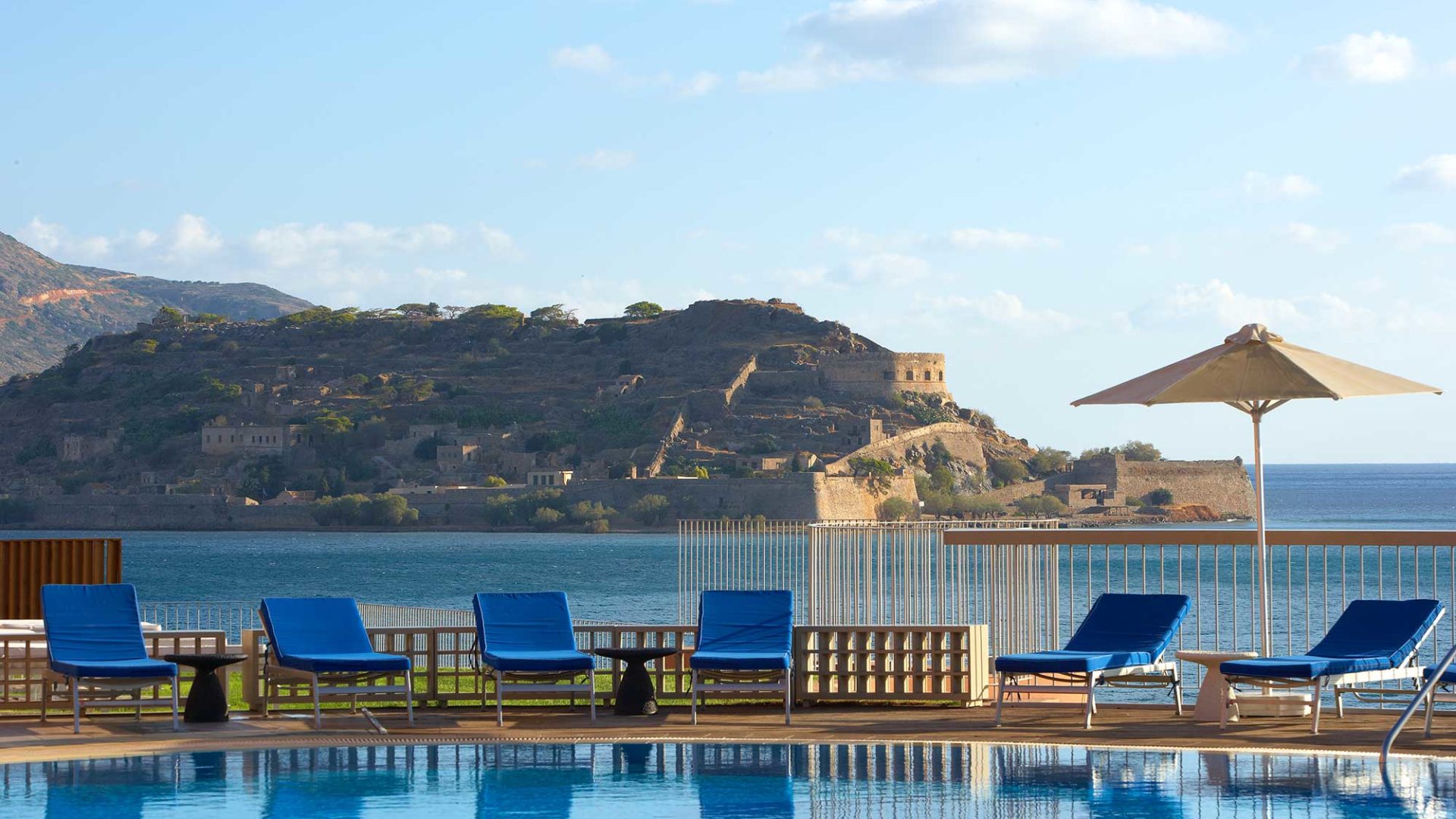 Domes of Elounda Pool with views of Spinalonga