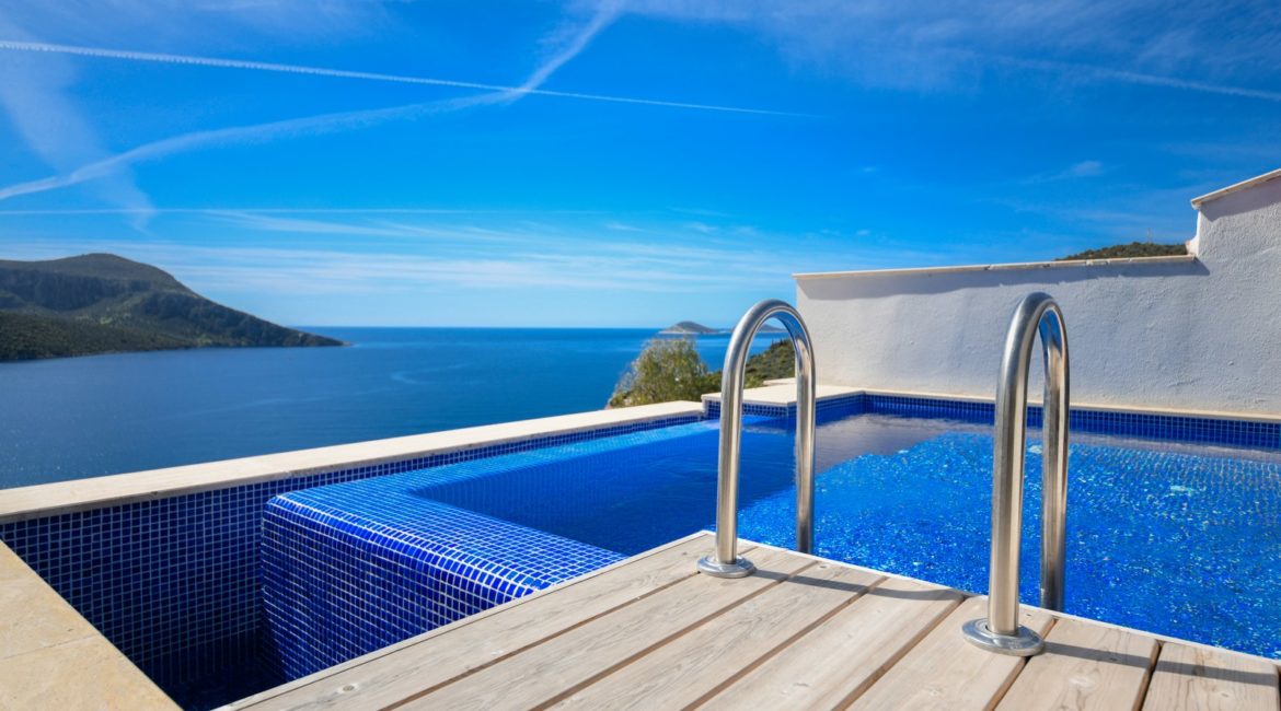 Gorgeous views over Kalkan from the rooftop pool