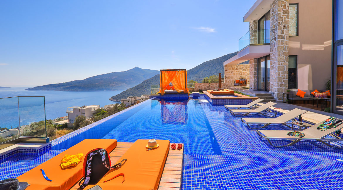 Villa Shine pool and sea views