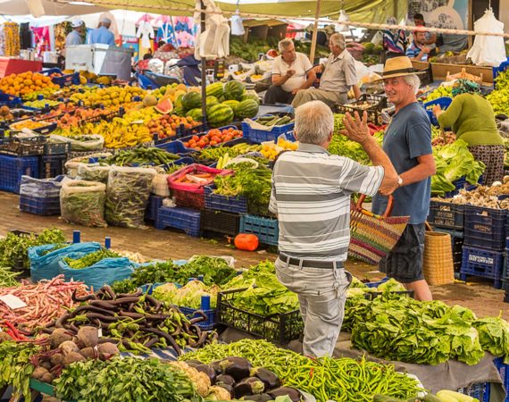 Fruit and veg market in old Kalkan