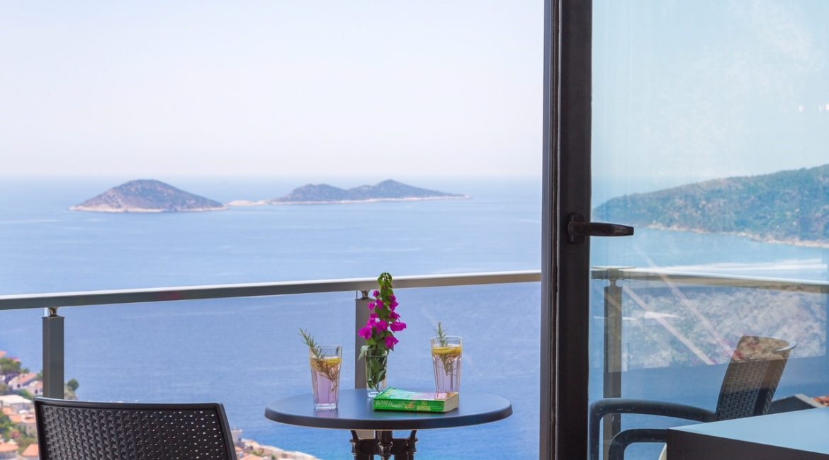 Villa Elegance balcony with stunning sea views