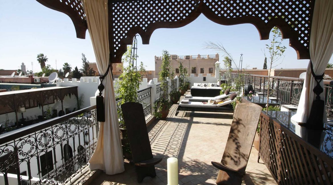 Roof terrace at the Riad Assakina