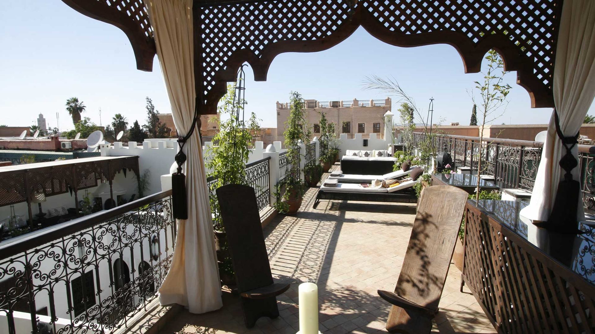 Roof terrace at the Riad Assakina