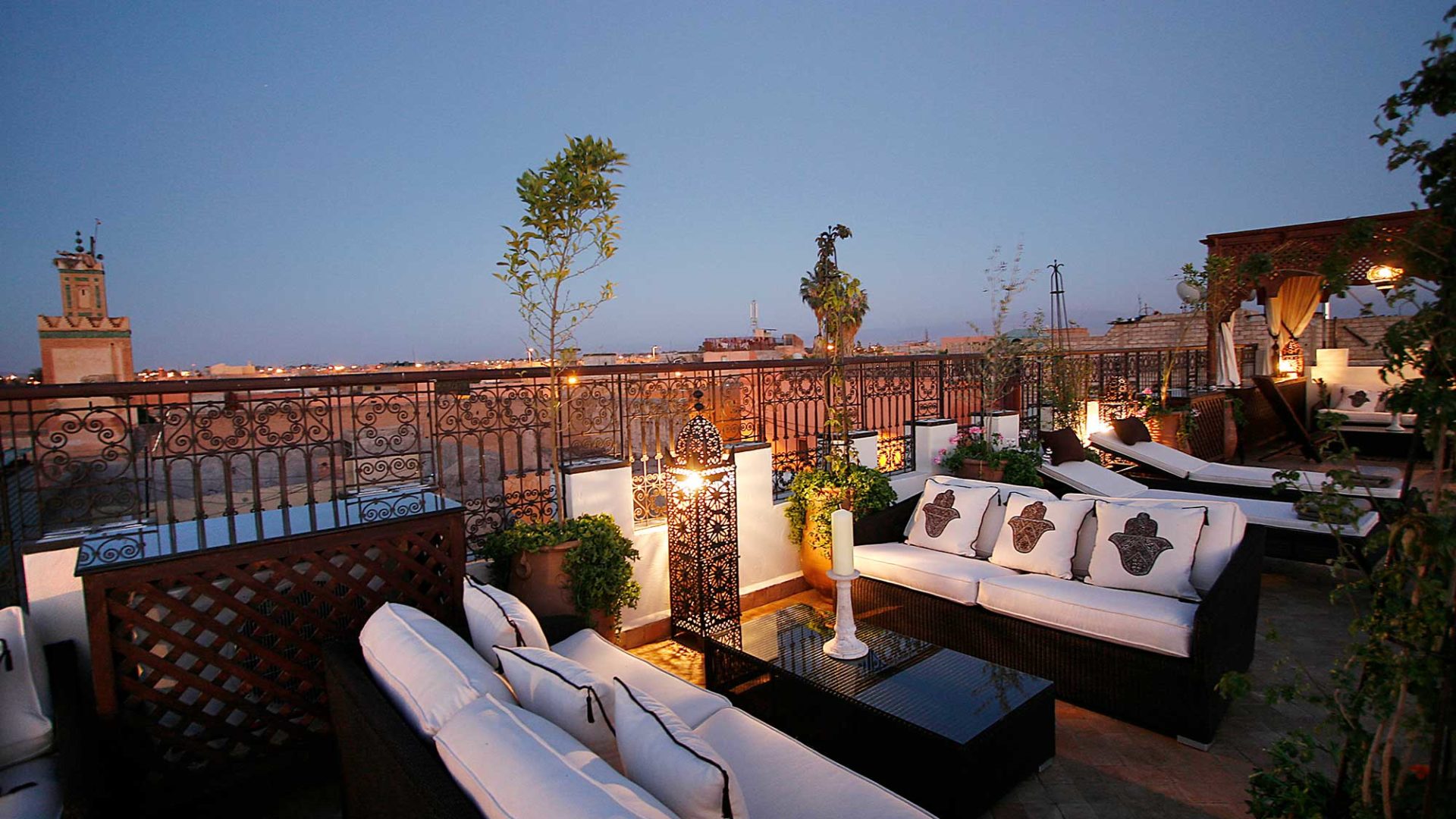 Riad Assakina's terrace with fabulous views over the Medina