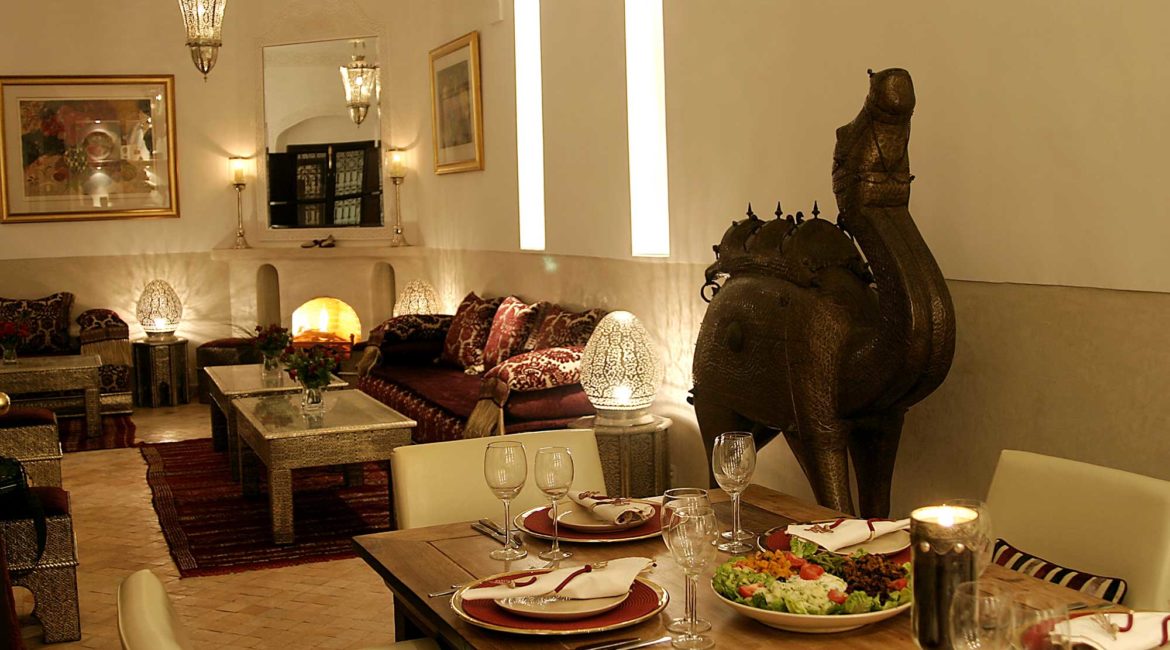 Riad Assakina's private dining area