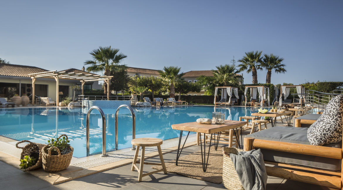 Avithos Resort pool and sunbeds