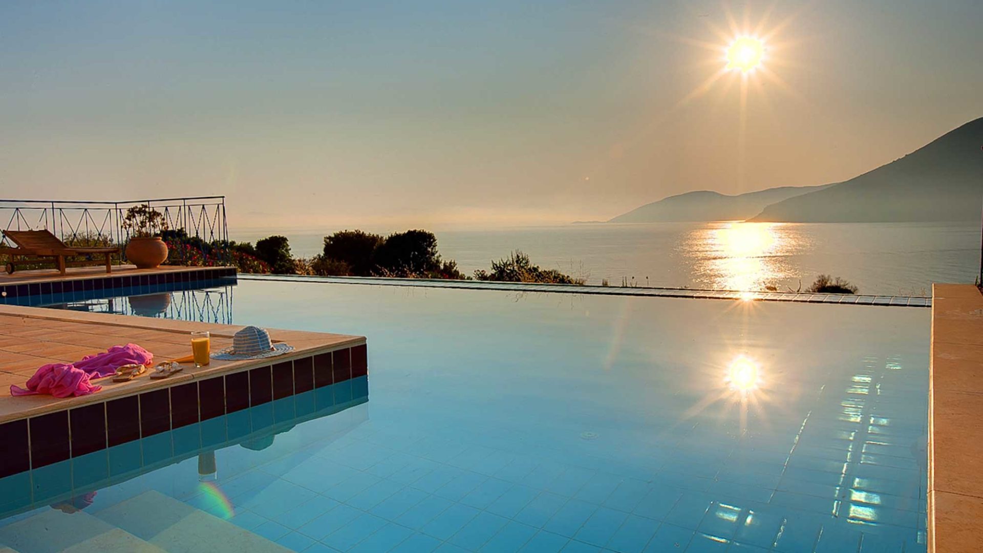 Villa Dolicha infinity pool with sea views