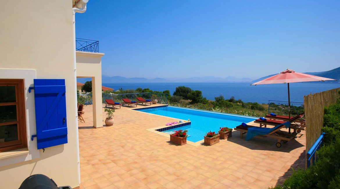 Villa Dolicha sun terrace and pool