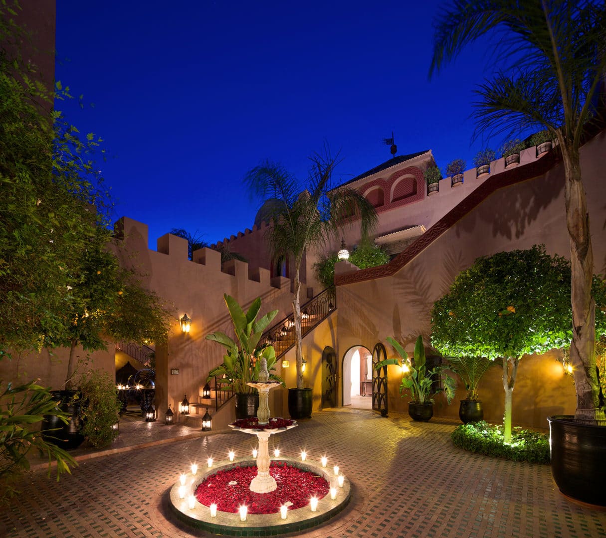 Kasbah Tamadot's pretty interior courtyard