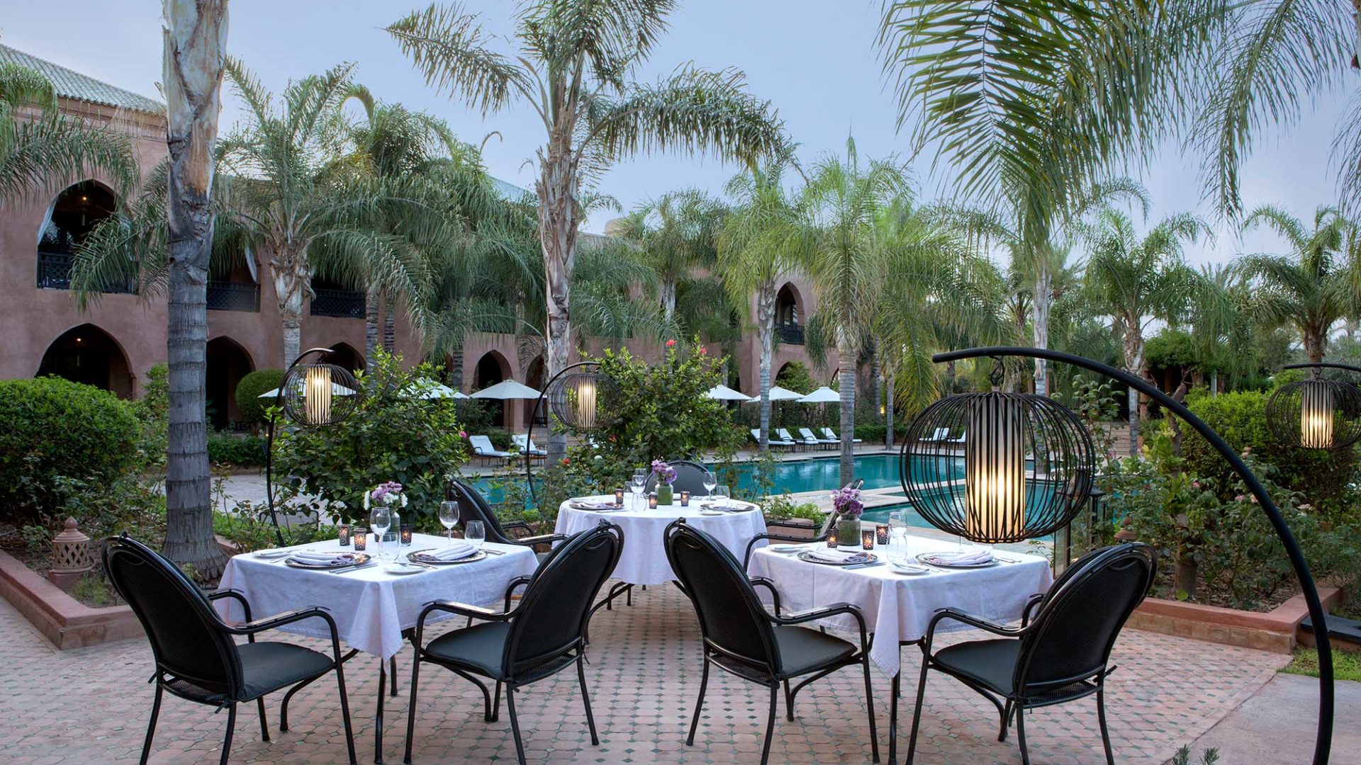 Dining al fresco at Palais Aziza and Spa