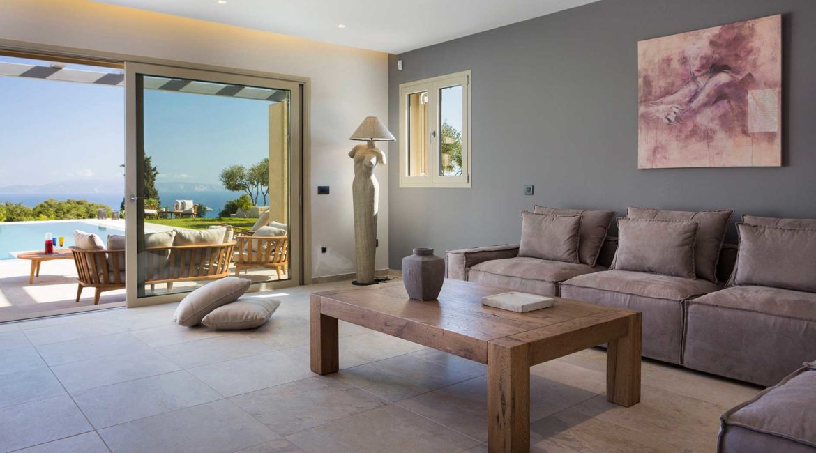Villa Philoxenia lounge with sea views