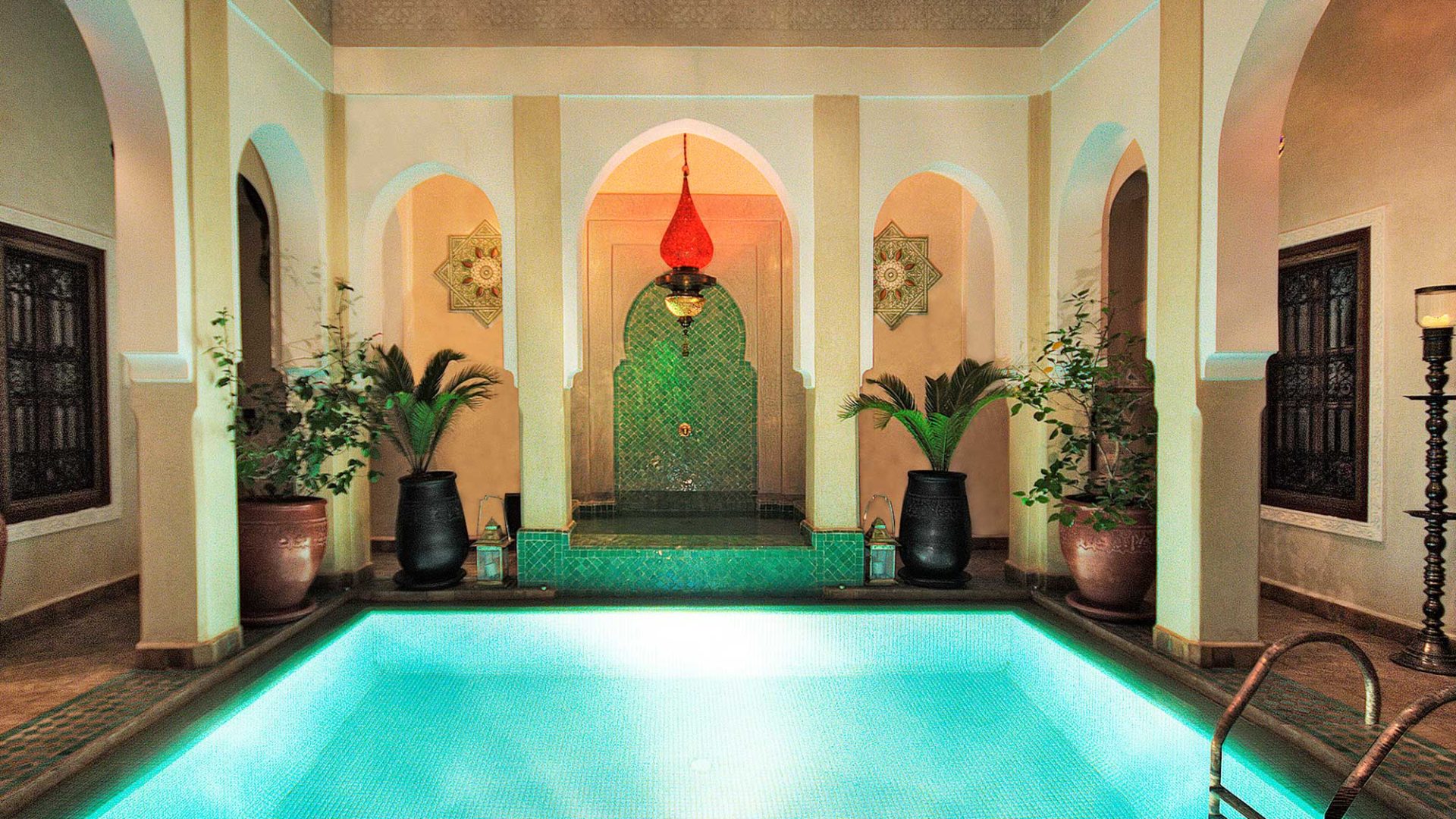 Pool and courtyard at Riad Hikaya