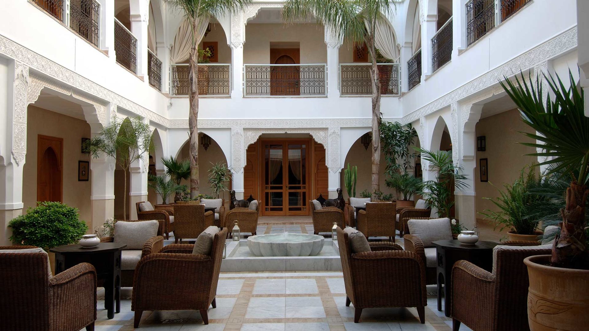 Central courtyard at Riad Villa Blanche