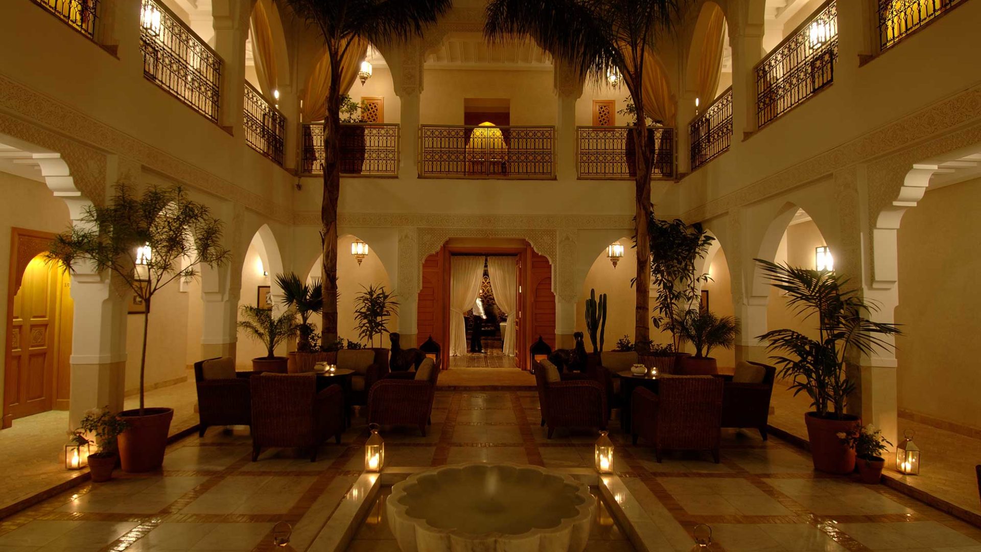 Central courtyard of Riad Villa Blanche