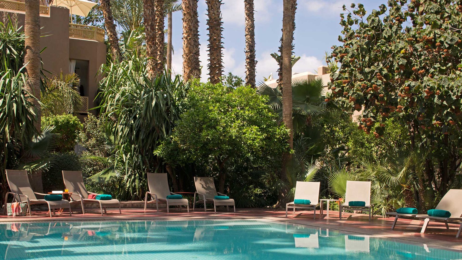 The lovely pool at Les Jardins de la Medina