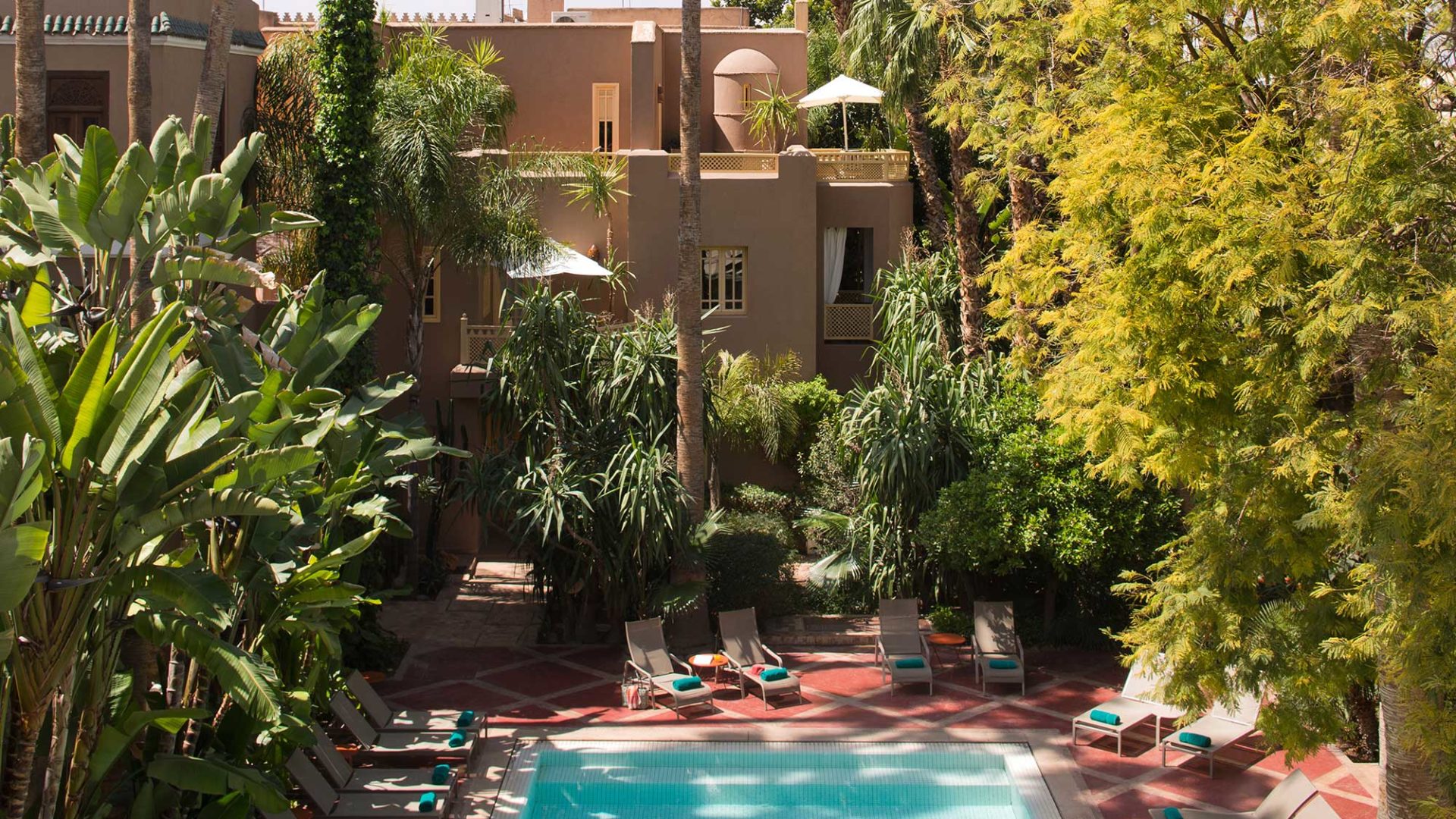 The lovely pool at Les Jardins de la Medina