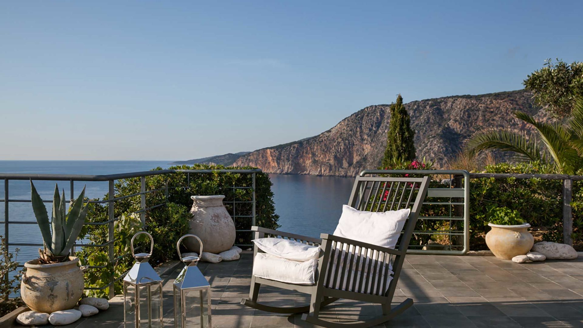 Villa Agapi Braunis Horio terrace and sea views