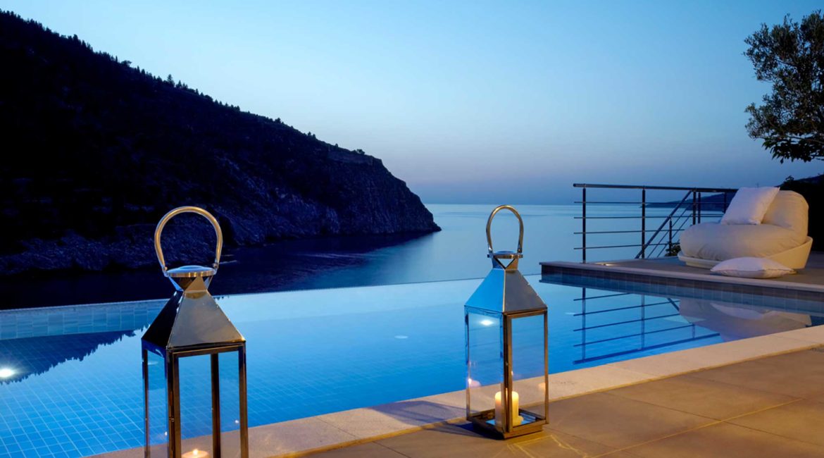 Villa Art Braunis Horio pool with sea views
