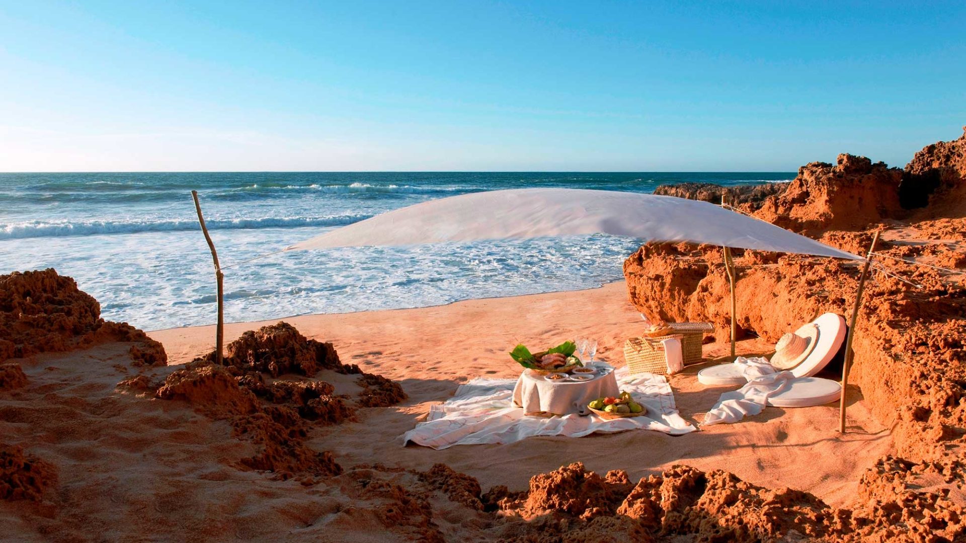 Picnic on the beach at La Sultana Oualidia