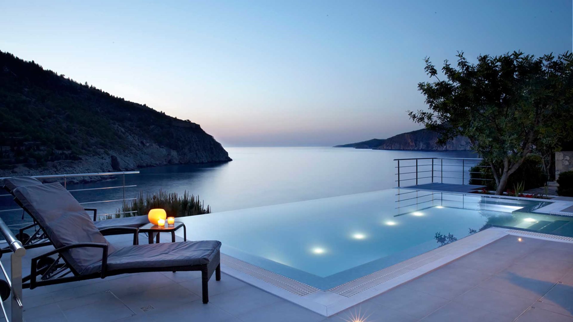 Villa Eco Braunis Horio infinity pool and sea views