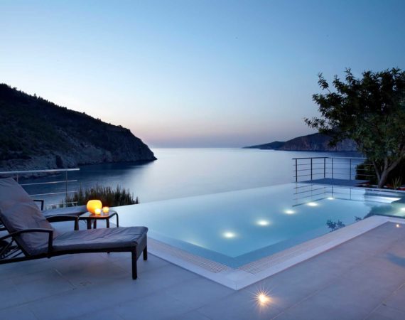 Villa Eco Braunis Horio infinity pool and sea views