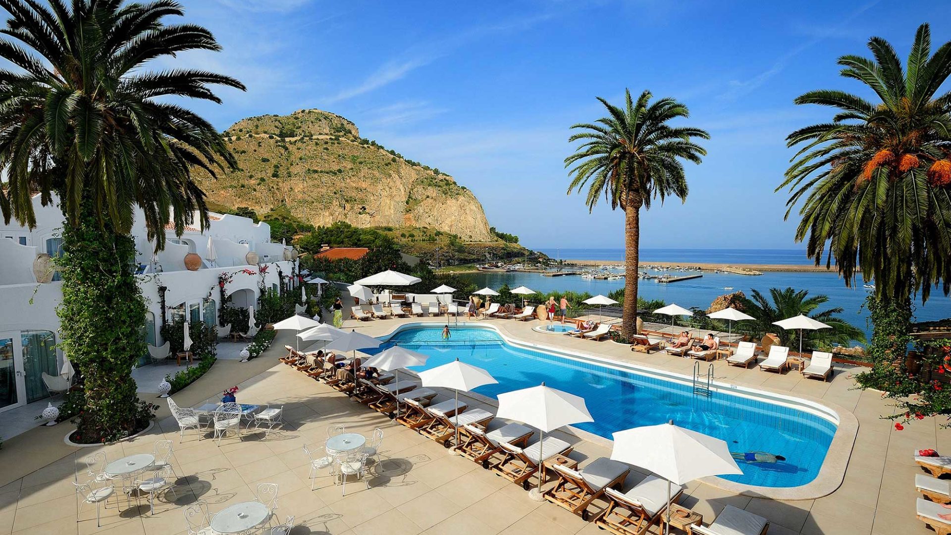 Le Calette's beautiful pool with sea views