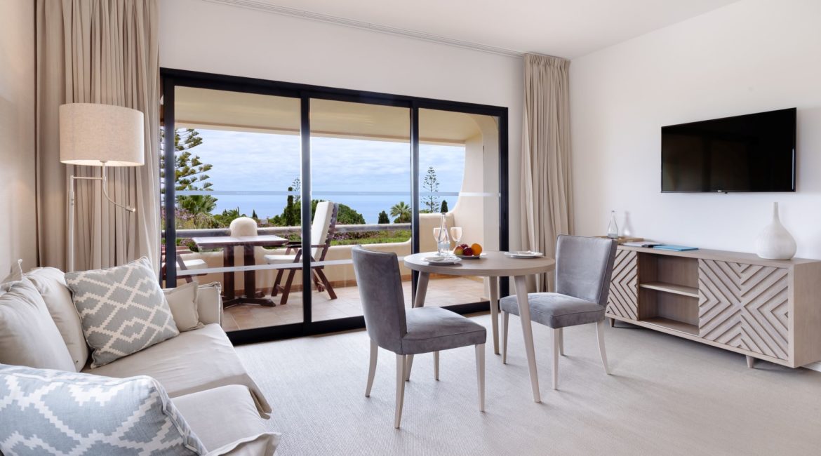 Vilalara Thalassa Resort Junior Suite Lounge with Sea View