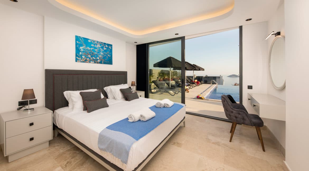 Villa Dreams double bedroom with sea views
