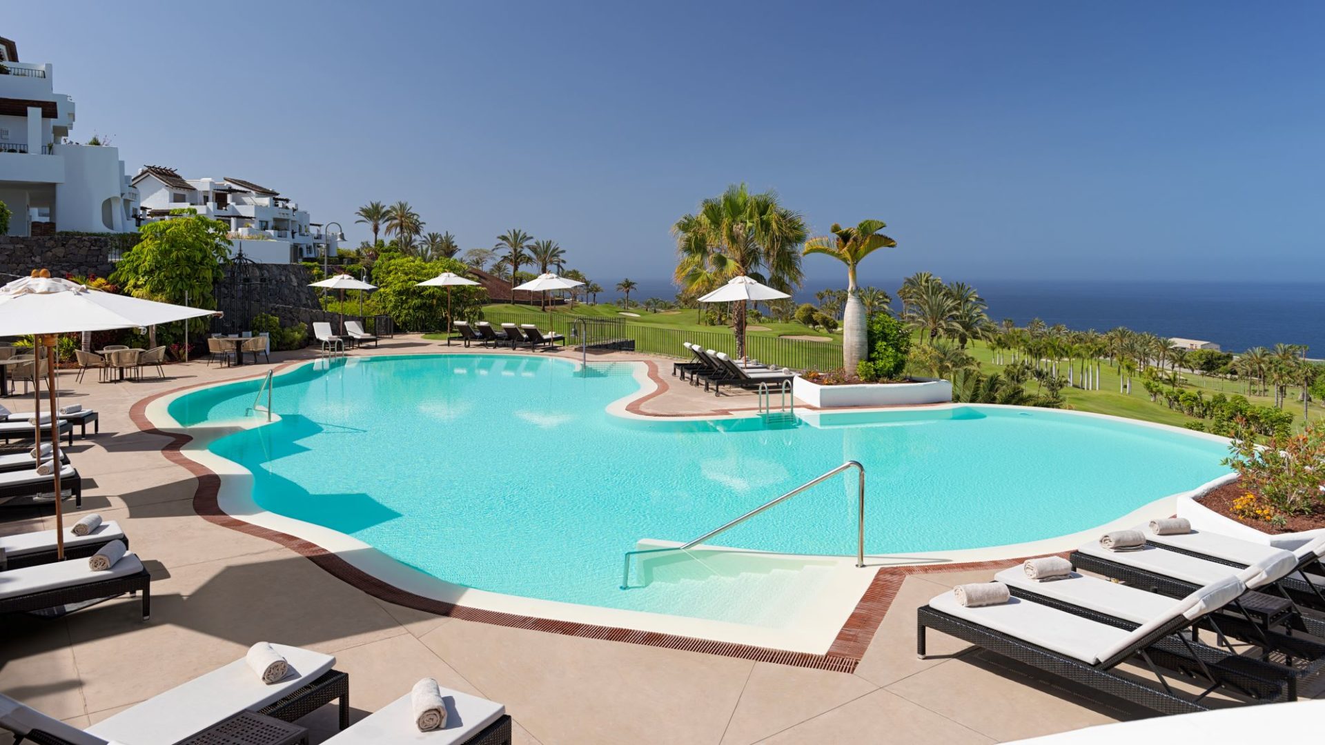 La Terrazas De Abama Suites pool with sea vews