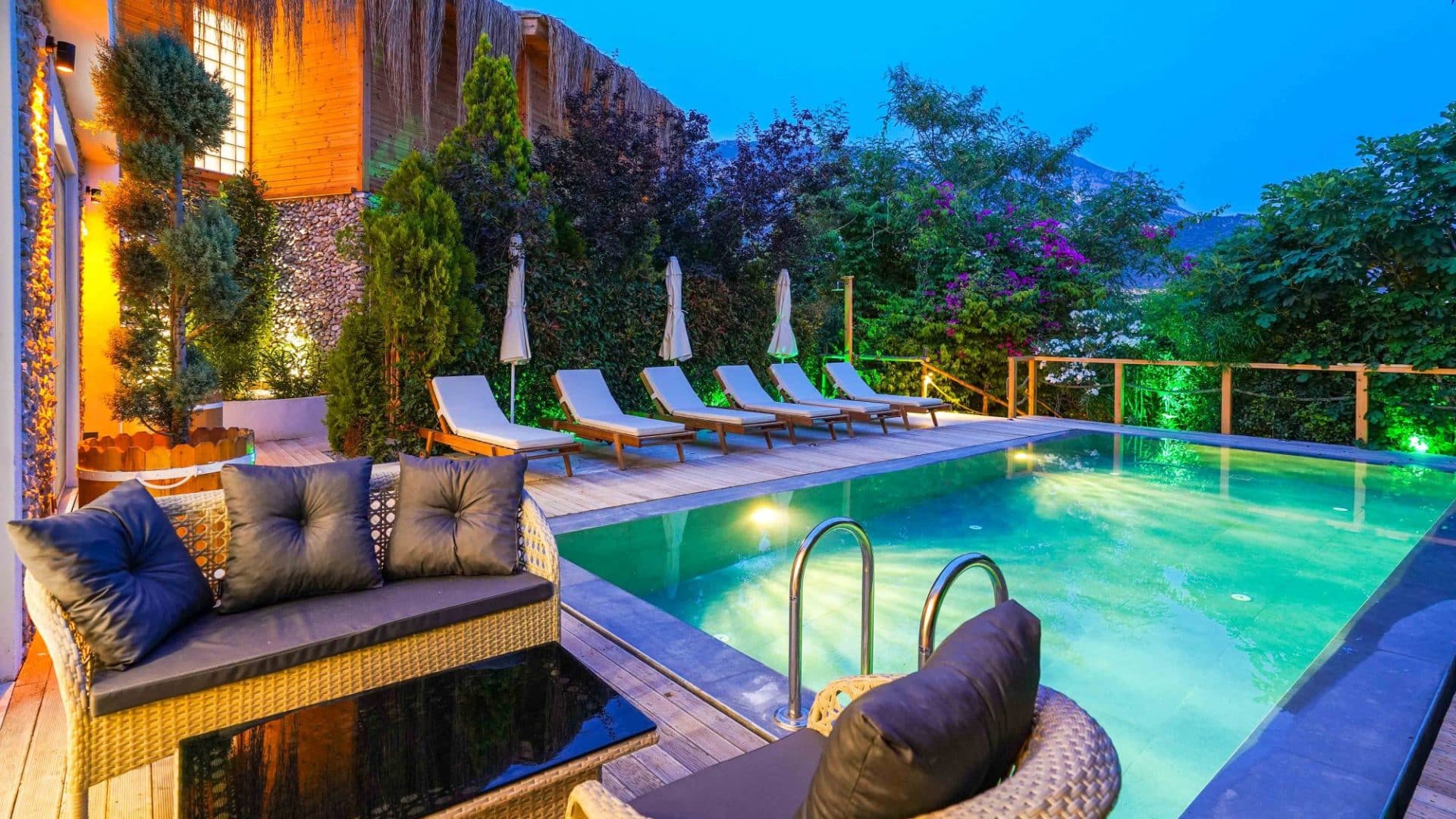 Villa Sidyma balcony pool and sea views
