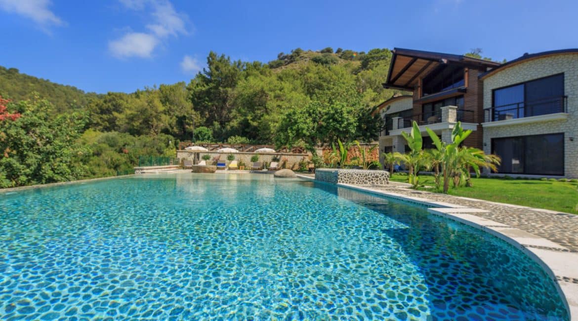 Gokce pool house and garden