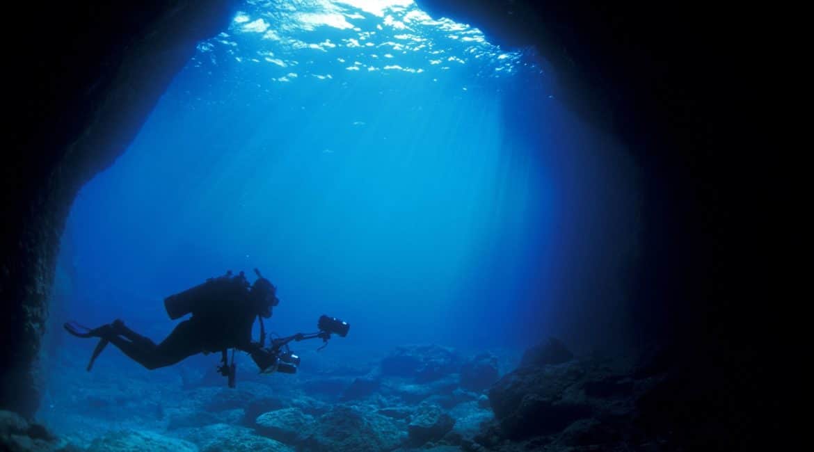 Scuba diving in the bay of Gokce Gemile