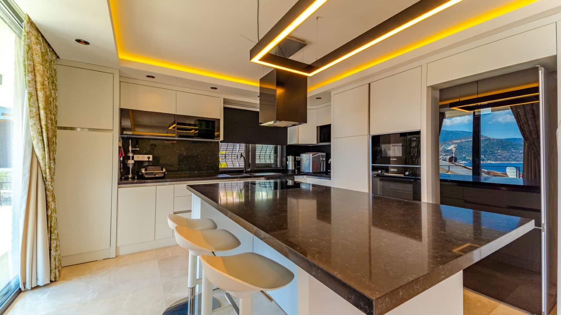 Villa Mavi Deniz bright white kitchen