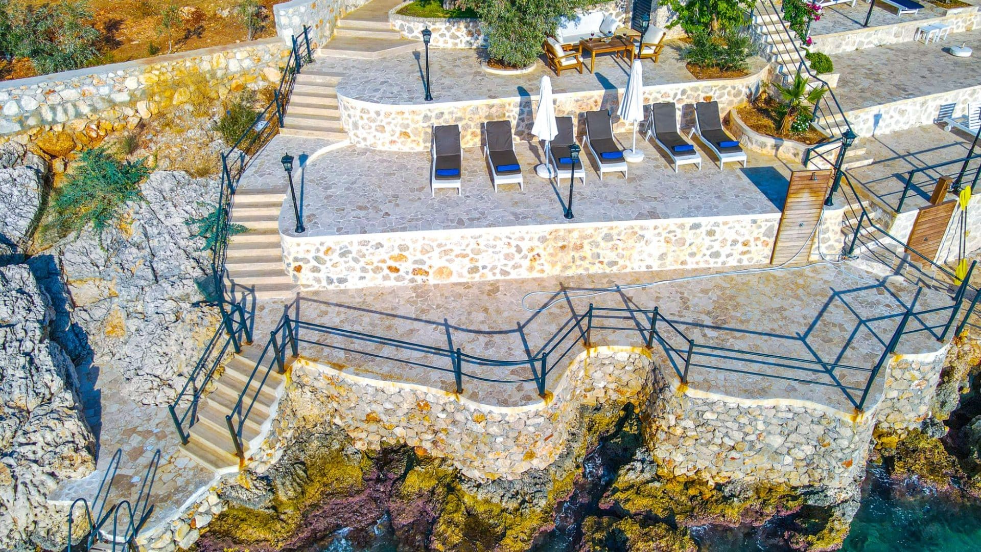 Villa Mavi Deniz private bathing platforms and ladders into the sea