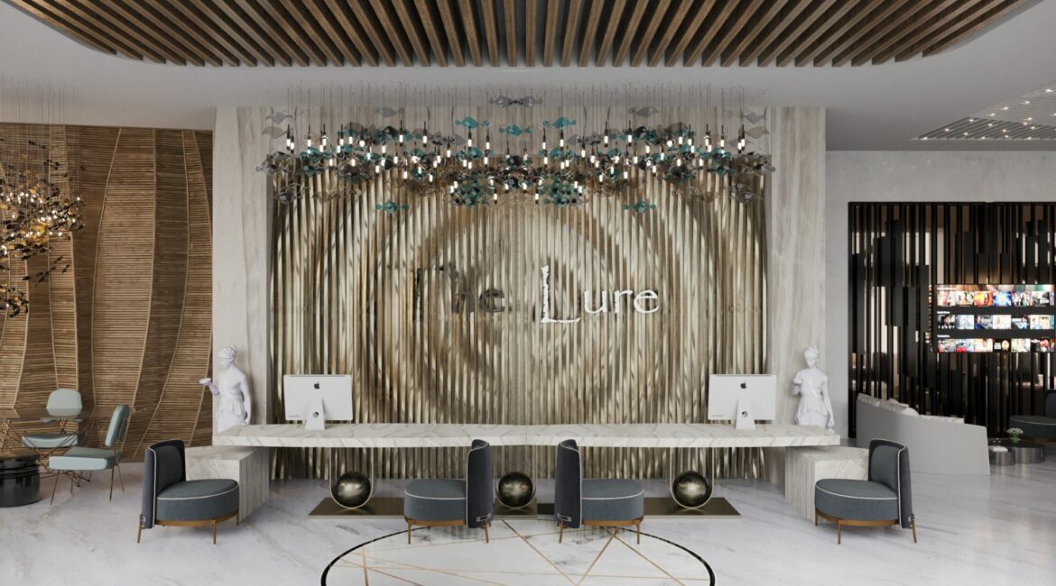 The Lure Hotel lobby render
