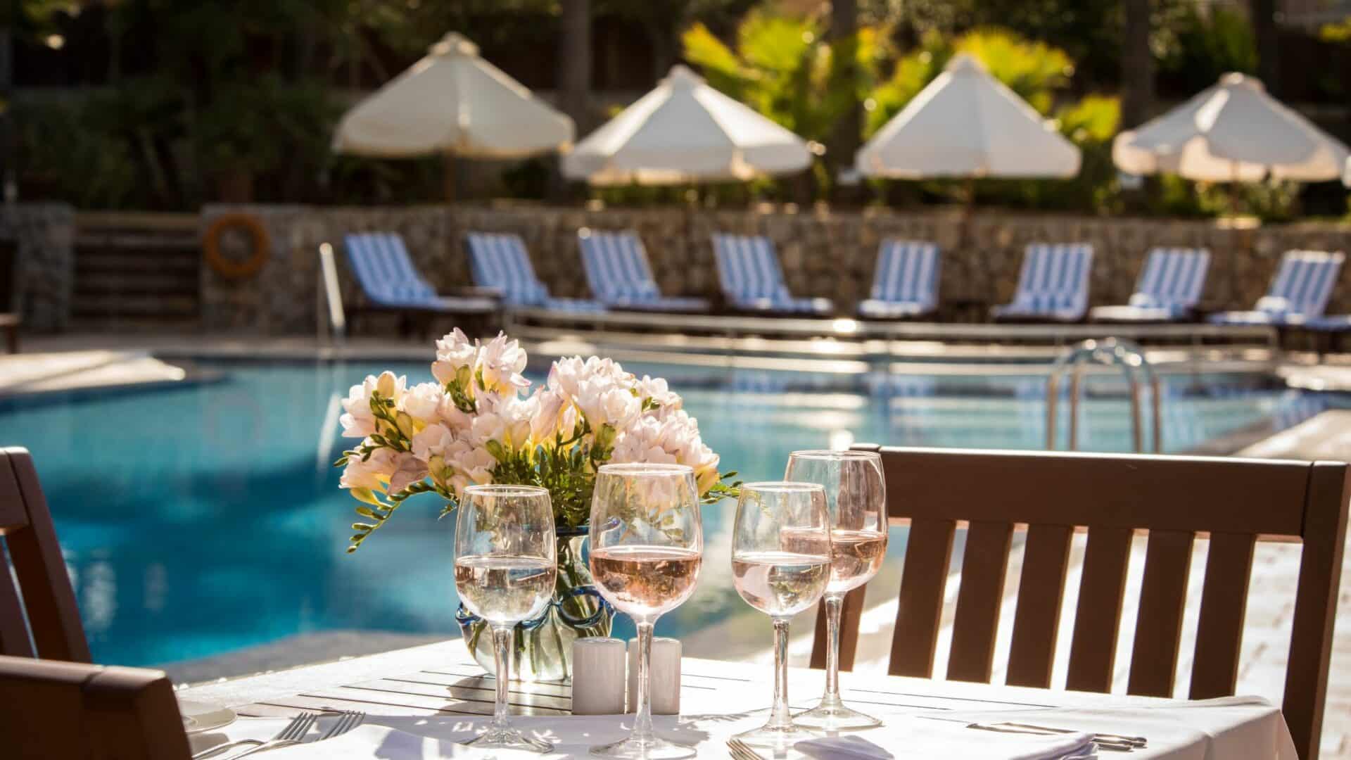 Cala Sant Vicenc glorious poolside lunches