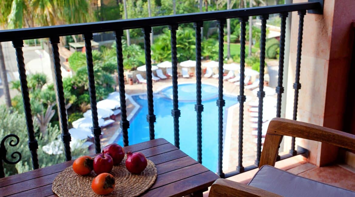 Junior Suite Balcony and poolside views