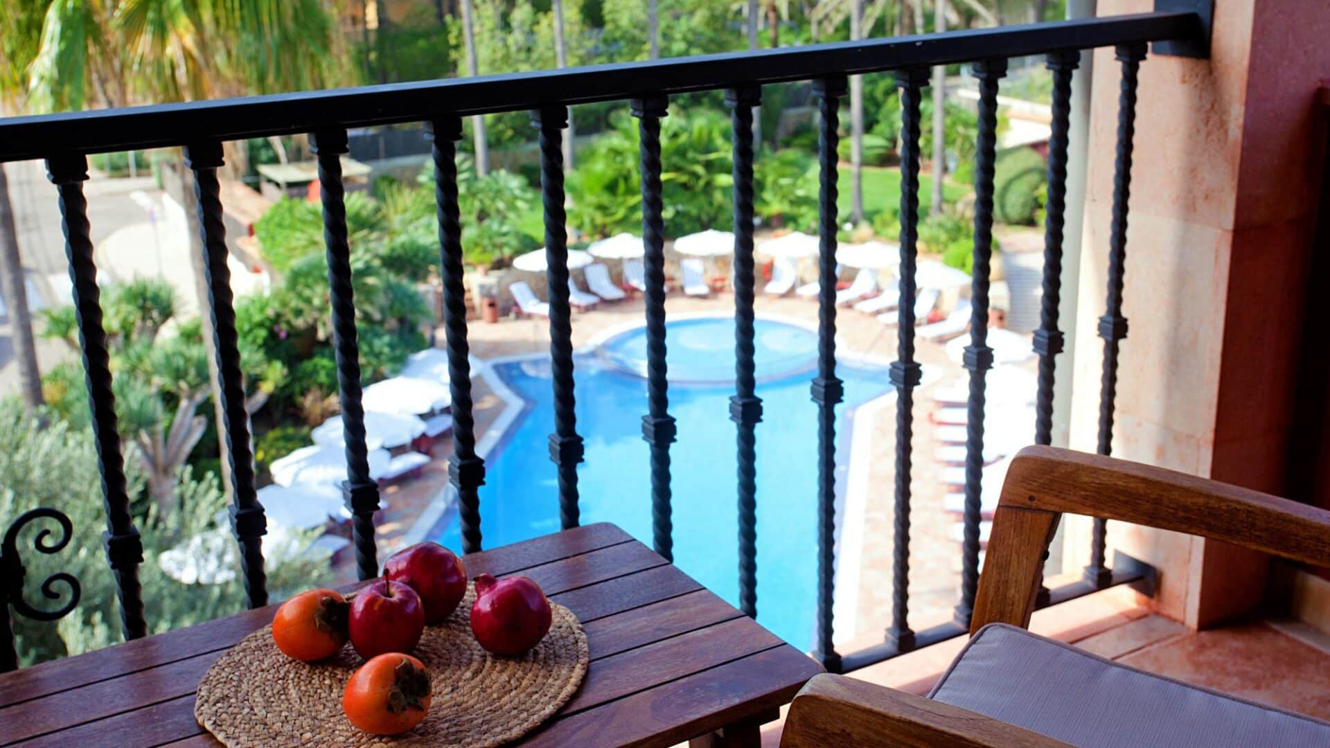 Junior Suite Balcony and poolside views