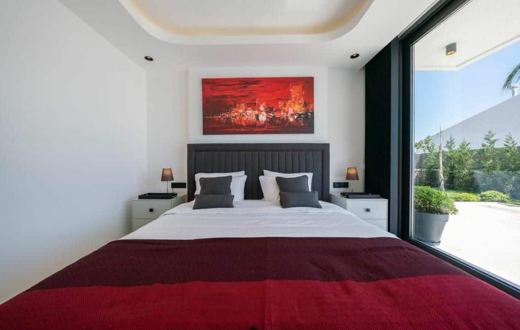 Villa Recep double bedroom and garden views