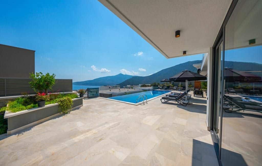 Villa Recep spacious terraces and large sea-facing pool