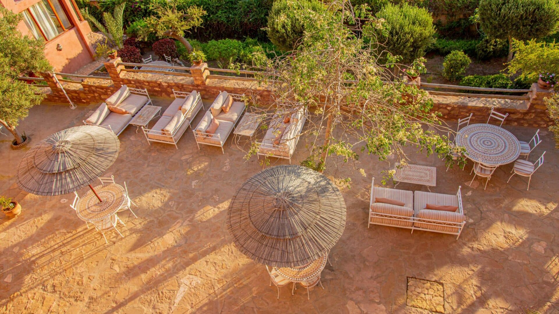 Atlas Kasbah aerial views of the terraces