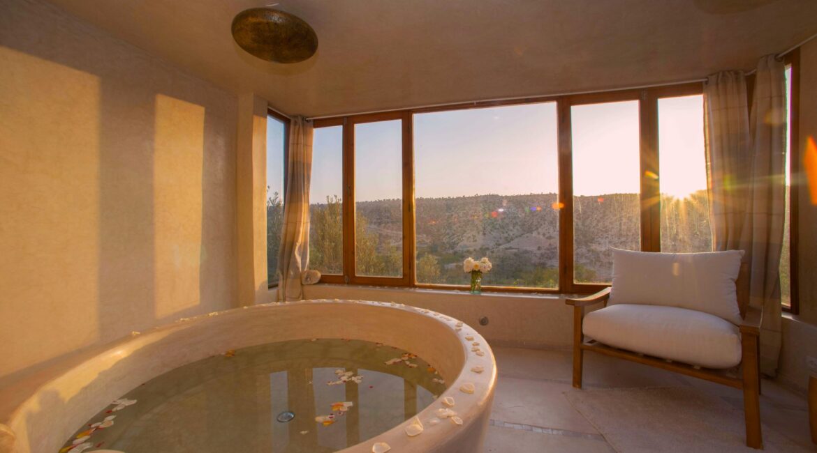Atlas Kasbah bath with a view
