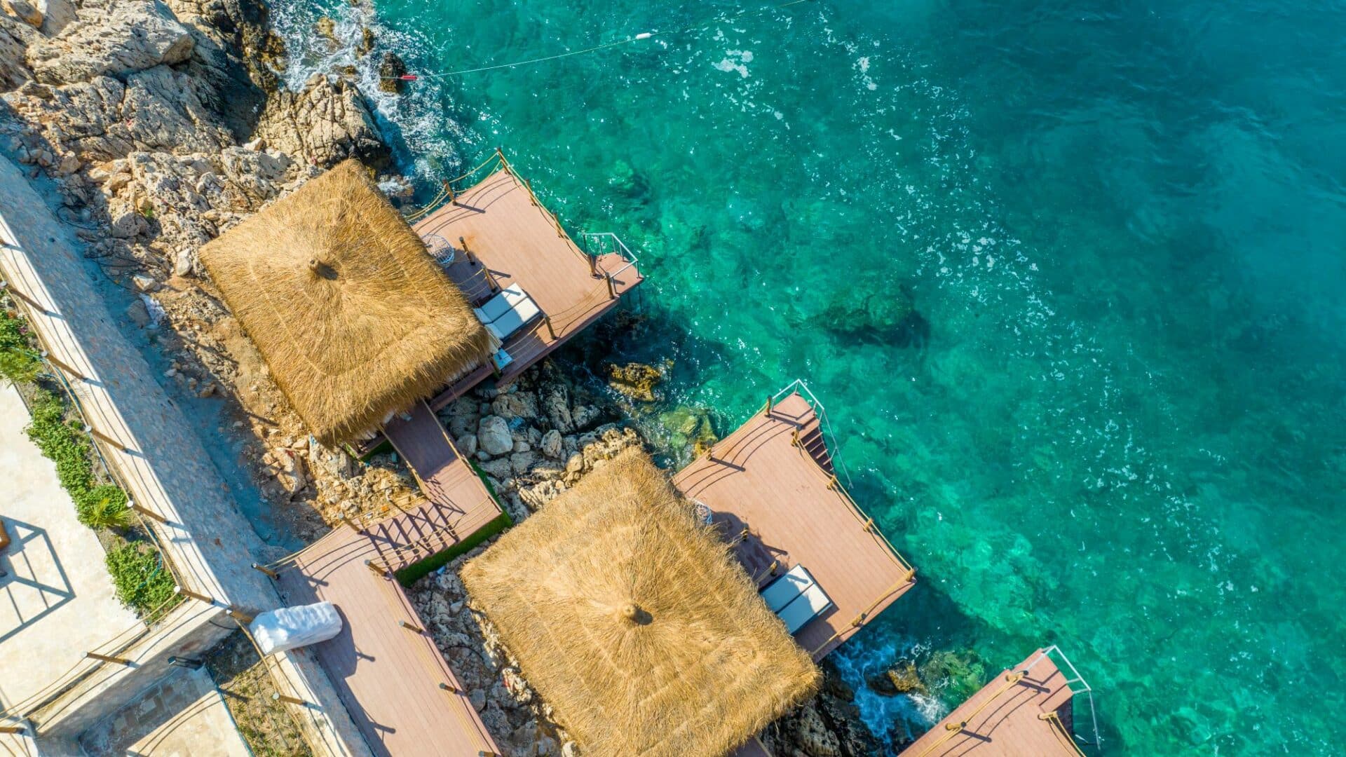 Cabanas over the water