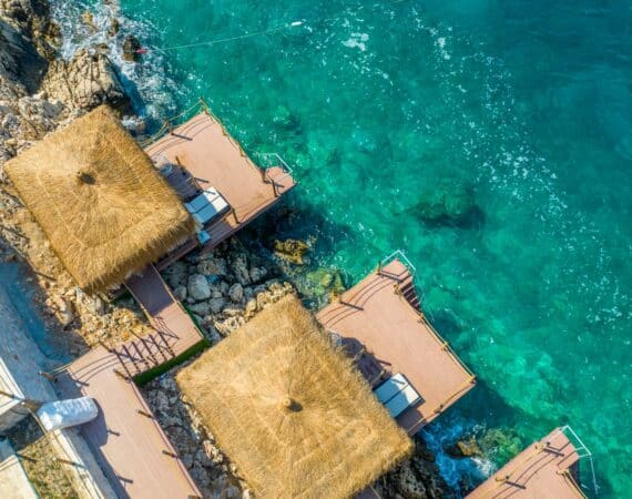 Cabanas over the water