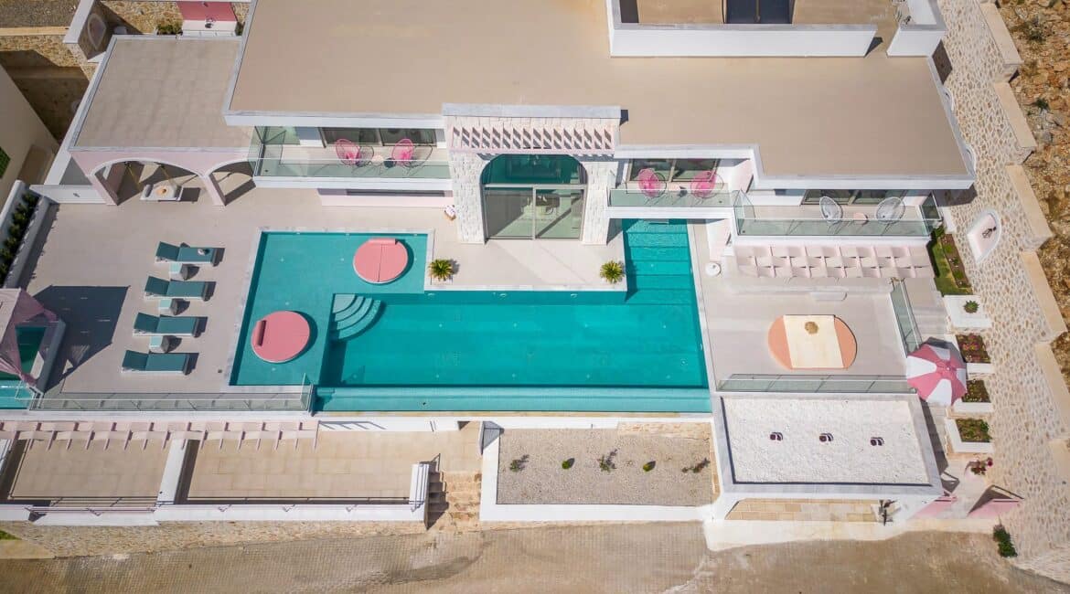 Villa Rosy swimming pool drone