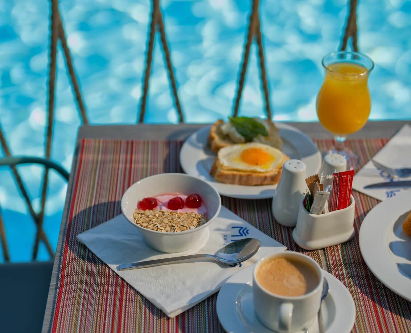 Minos Ambassador poolside breakfast